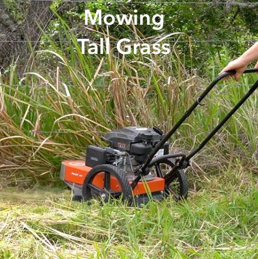 Mowing tall grass